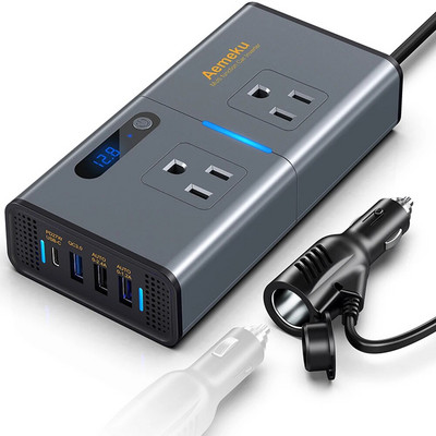 110 V autoinverter DC 12 V kuni AC 110 V 220 V 200 W muundur C-tüüpi automaatne toiteadapter USB kiirlaadimisjaama trafo tarvik