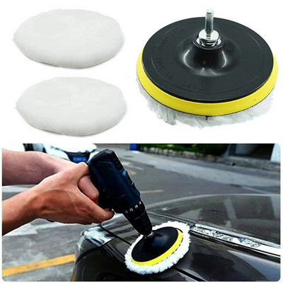 6PCS 3/4/5/6/7 inča Komplet za poliranje Jastučići za poliranje Auto spužvasti disk za voštanje Vuneni kotači Auto Paint Care Jastučići za poliranje Auto Gadget