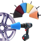 Autókerék-polírozó szivacs elektromos fúróhoz polírozó kúp polírozó golyós polírozó alátét agy polírozó szivacs autó tartozékok