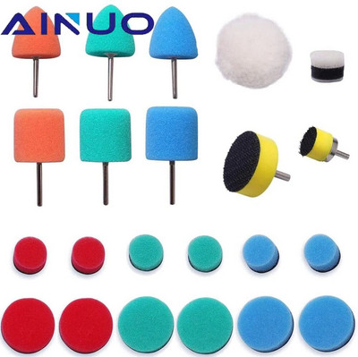 22Gb pulēšanas vaskošanas pulēšanas sūkļa spilventiņu komplekts automašīnas riteņu rumbas pulēšanas kāta vaskošanas putu pulētājs