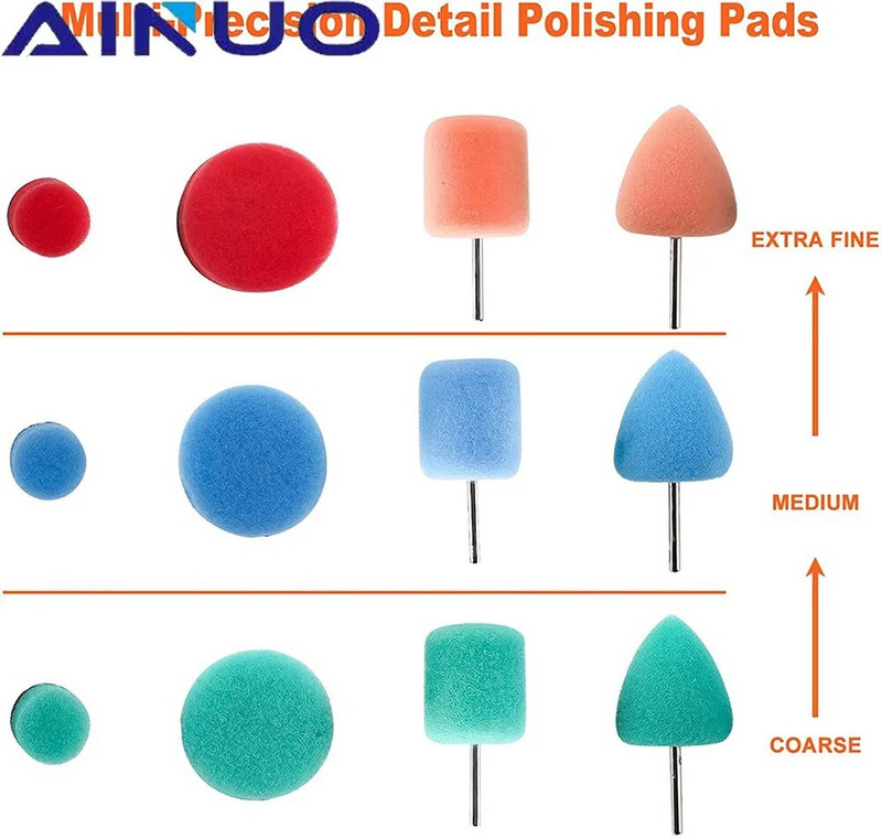 22Gb pulēšanas vaskošanas pulēšanas sūkļa spilventiņu komplekts automašīnas riteņu rumbas pulēšanas kāta vaskošanas putu pulētājs