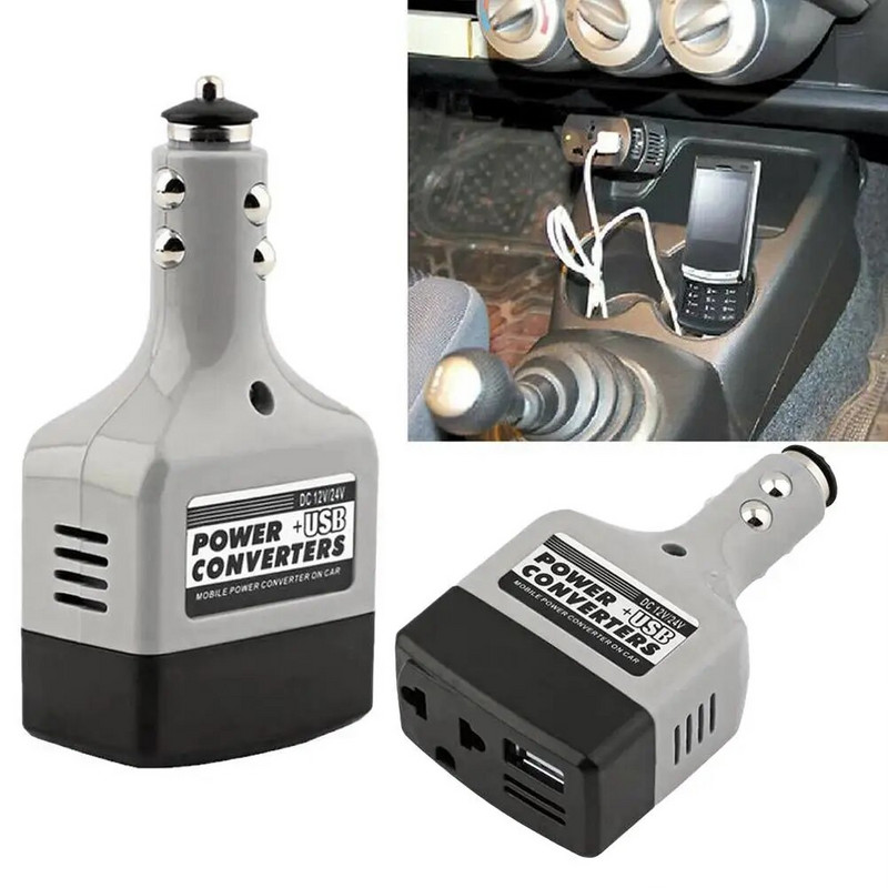DC 12/24V kuni AC 220V USB auto mobiilne toiteinverteri adapter Auto auto toitemuunduri laadija, mida kasutatakse kõigi mobiiltelefonide jaoks