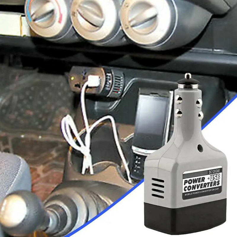 DC 12/24V kuni AC 220V USB auto mobiilne toiteinverteri adapter Auto auto toitemuunduri laadija, mida kasutatakse kõigi mobiiltelefonide jaoks