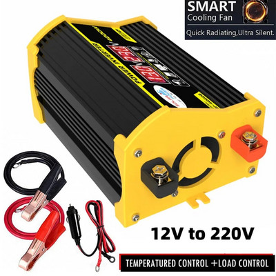 4000 W strāvas pārveidotājs 12 V 220 V tīrā sinusoidālā viļņa līdzstrāva no 12 V līdz maiņstrāvai 110 V/220 V transformatora barošanas avota pārveidotājs Dual USB automašīnas pārveidotājs