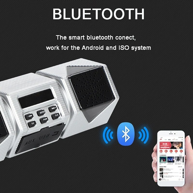 Atsparus vandeniui motociklo stereofoniniai garsiakalbiai garso sistema Bluetooth stiprintuvas radijas USB FM radijas MP3 grotuvas