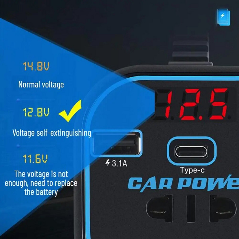 Transportlīdzeklī uzstādīts invertors 12V24V universāls uz 220V automobiļu daļu ligzdu pārveidotājs lādētājs Automotive Power Auto Multifunct C3W3