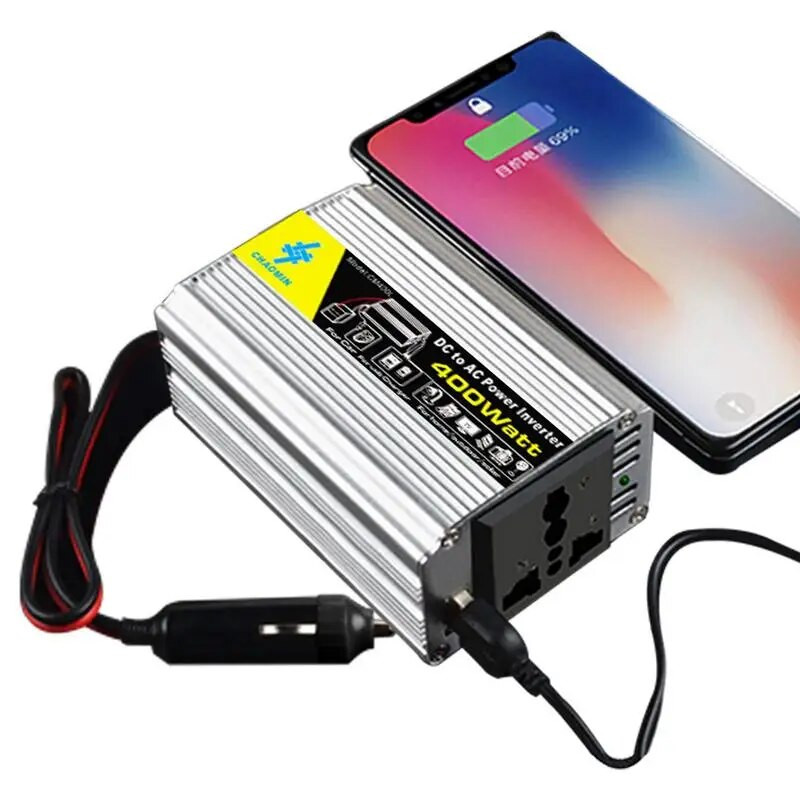 Invertora 12V 220V modificēts sinusoidālo viļņu barošanas avots 400W, automašīnas cigarešu šķiltavas 12V līdz 220V invertors, automašīnas pārveidotājs ar 12 līdz 220