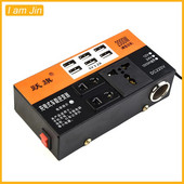 1500W DC 12V 24V la DC220V Invertor de putere pentru mașină 6 porturi USB Adaptor convertor priză Încărcător automat Întrerupător cu un singur buton Multifuncțional