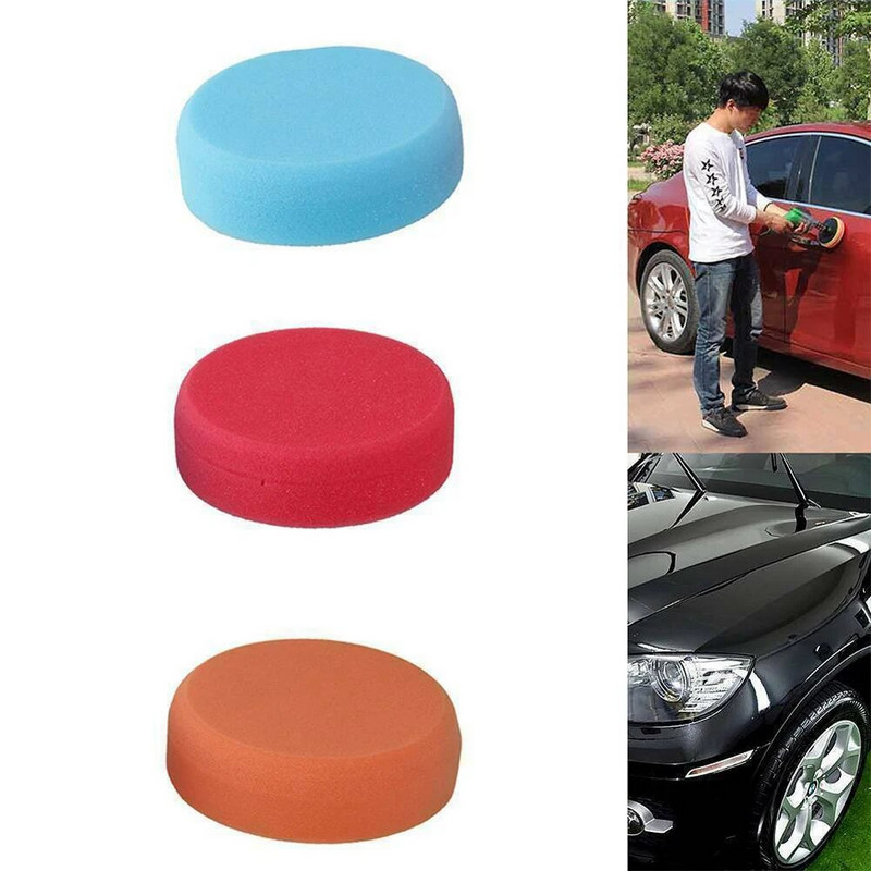3 τεμάχια/Σετ M14 150 mm Γυάλισμα αυτοκινήτου Κεφαλές σφουγγαριού με κερί σφουγγαράκι σφουγγάρι μαλλί τροχού στίλβωσης για αντάπτορας τρυπανιού στίλβωσης αυτοκινήτου
