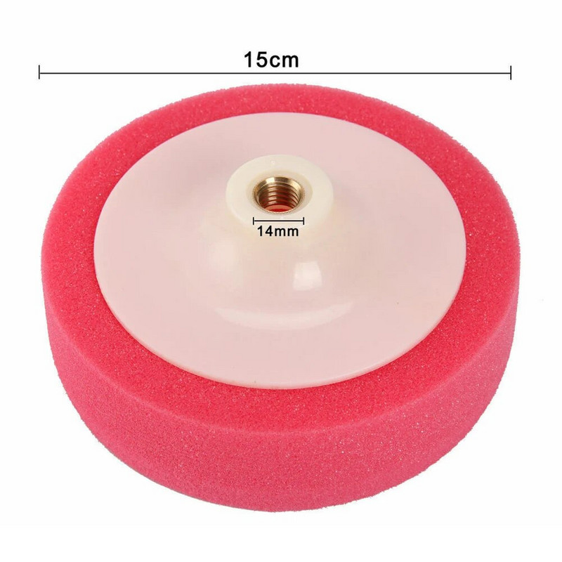 3 τεμάχια/Σετ M14 150 mm Γυάλισμα αυτοκινήτου Κεφαλές σφουγγαριού με κερί σφουγγαράκι σφουγγάρι μαλλί τροχού στίλβωσης για αντάπτορας τρυπανιού στίλβωσης αυτοκινήτου