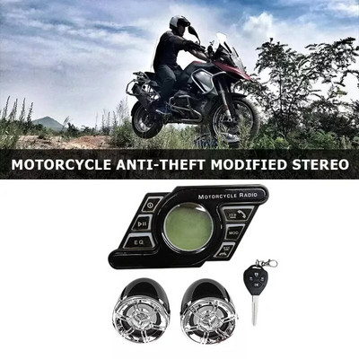 Motocikls Bluetooth Skaņas Audiosistēma Stereo brīvroku skaļruņi Radio MP3 mūzikas atskaņotājs Melns