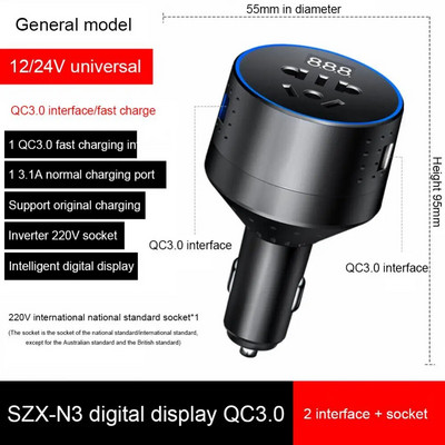 Inverterski auto punjač 12v 220v 110V PD Type-C QC3.0 USB utičnica adapter za auto punjenje 24V automatski pretvarač napajanja 12v A 220v