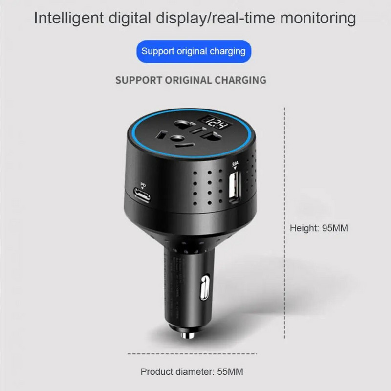 Inverterski auto punjač 12v 220v 110V PD Type-C QC3.0 USB utičnica adapter za auto punjenje 24V automatski pretvarač napajanja 12v A 220v