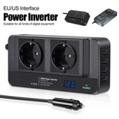 Autoinverter DC 12V kuni AC 220V 200W automaatne konverter Type-C USB kiirlaadimislaadija EU pistikupesa auto inverter toiteadapter