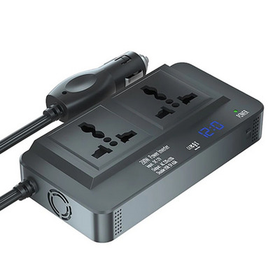 Autoinverter DC 12V kuni AC 220V 200W automaatne konverter Type-C USB kiirlaadimislaadija EU pistikupesa auto inverter toiteadapter