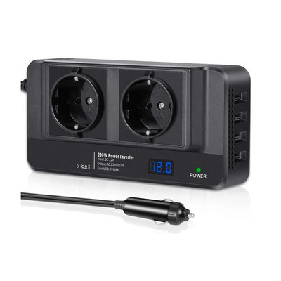 Autoinverter DC 12V kuni AC 220V 200W automaatne konverter Type-C USB kiirlaadimislaadija EU pistikupesa auto inverter toiteadapter