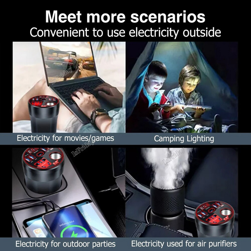 Automašīnas strāvas pārveidotājs 12V/24V līdz 220V pārveidotājs C tipa daudzfunkciju lādētāja ligzda 3,1A ātrā lādētāja automašīnas strāvas pārveidotājs