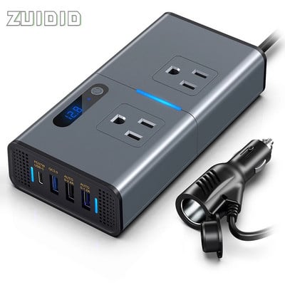 200 W automobilio maitinimo inverterio transformatorius 12 V 220 V keitiklis automatinis inversinis maitinimo adapteris C tipo USB įkroviklio priedai transporto priemonėms