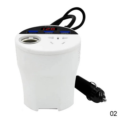 Inverter za automobil 24V 12v 220v 120W LED zaslon 3 USB priključka + upaljač QC3.0 invertor 12 v 220 v fonte automotiva