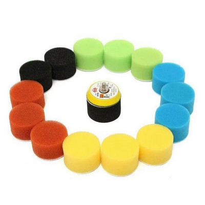 16 tk auto poleerimislapp 2 tolline 50 mm auto poleerimine vahatav käsn Rataste poleerimisketta komplekt auto poleerimismasinale Vaha eemaldab kriimud