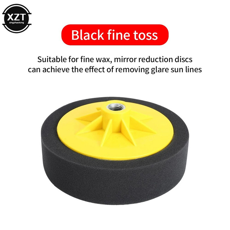 6 ιντσών/15 εκ. Σφουγγάρι Γυαλίσματος με κερί Επαναφορά χονδροειδούς μεσαίου και λεπτής βίδας δίσκου γυαλίσματος τροχός σφουγγαριού επισκευής καθρέφτη αυτοκινήτου ομορφιάς M14