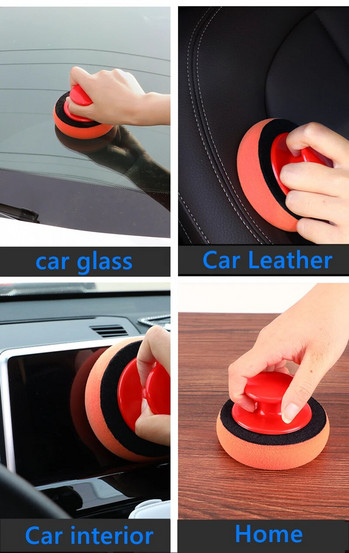 Detailing Car Wax Wax Polish Pad Комплект инструменти за почистване на гъба Восъчни апликатори Подложки с дръжка Car-Styling