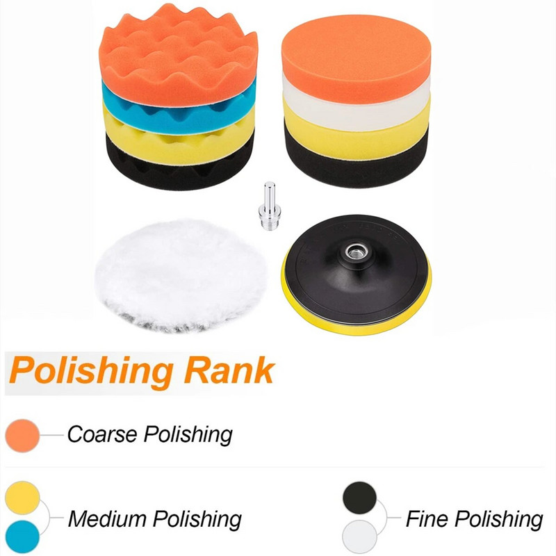 3 collu automašīnu pulēšanas sūkļa spilventiņu komplekts Putu spilventiņu bufera komplekts Pulēšanas mašīnas vaska spilventiņi skrāpējumu noņemšanai Automašīnu kopšanas piederumi