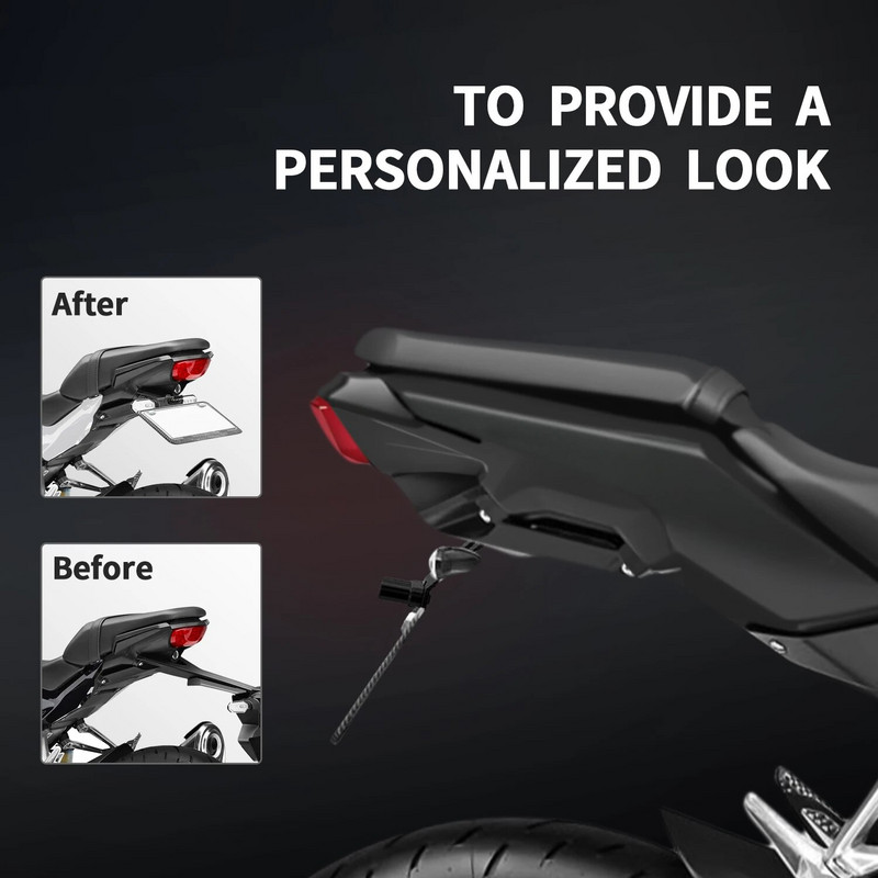 2022. gada CB125R numura zīmes turētājs Honda CB150R CB250R CB300R 2018-2021 Motocikla astes kārtīgs spārnu atdalītājs ar LED gaismu