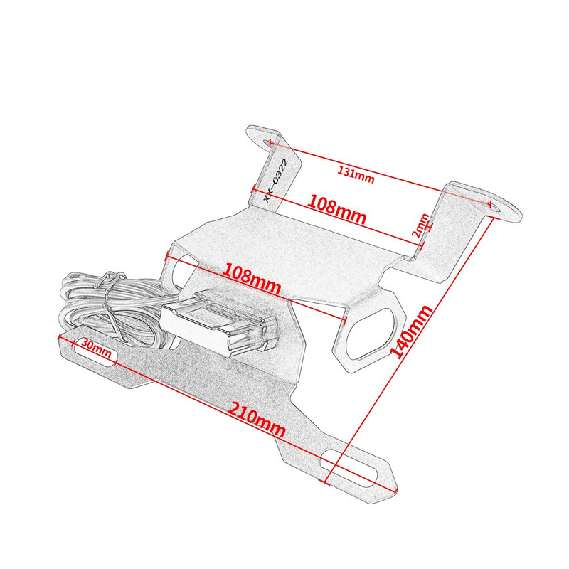 2022. gada CB125R numura zīmes turētājs Honda CB150R CB250R CB300R 2018-2021 Motocikla astes kārtīgs spārnu atdalītājs ar LED gaismu