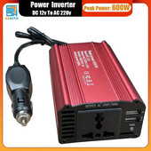 Μετατροπέας 12v 50hz 600W Φορητός οικιακός μετατροπέας DC 12v σε AC 220V με 5.4A USB