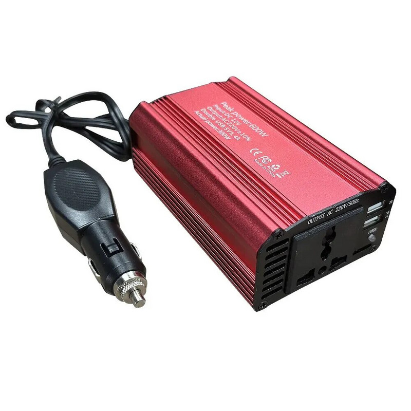 Μετατροπέας 12v 50hz 600W Φορητός οικιακός μετατροπέας DC 12v σε AC 220V με 5.4A USB