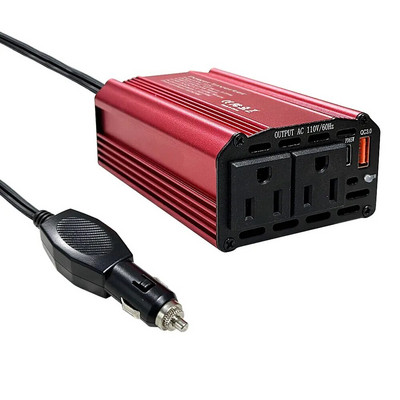 SZSSTH Automobilski pretvarač 600W modificirani sinusni automobilski pretvarač s dvostrukom američkom utičnicom Energetski transformator visoke izlazne snage Brzi tip-C QC3.0