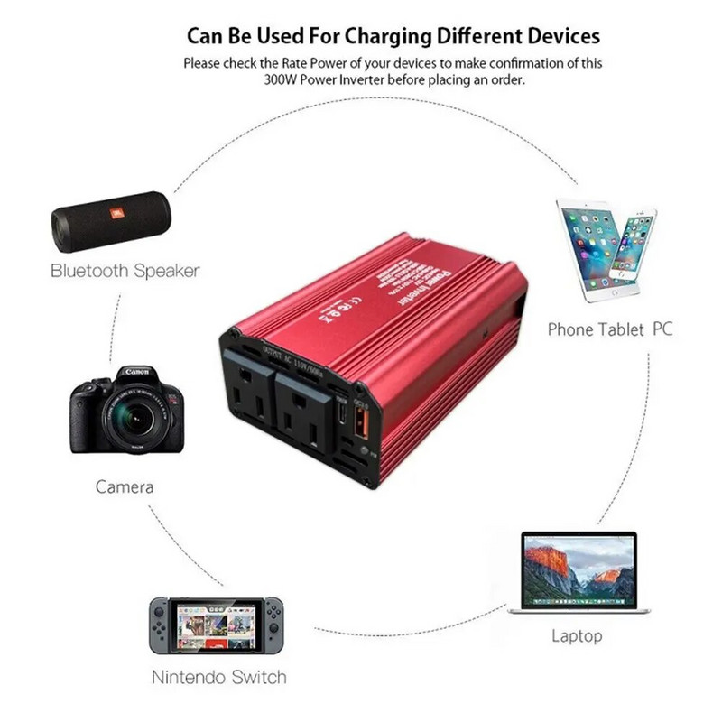 SZSSTH Automobilski pretvarač 600W modificirani sinusni automobilski pretvarač s dvostrukom američkom utičnicom Energetski transformator visoke izlazne snage Brzi tip-C QC3.0