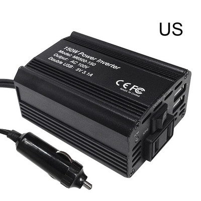 Tīra sinusoidālā viļņa invertora līdzstrāva 12V līdz 110/220V maiņstrāva 300W pārnēsājams automašīnas strāvas invertora lādētājs pārveidotāja adapteris Universāls ES/ASV ligzda