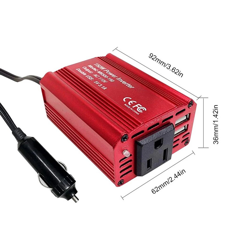 Tīra sinusoidālā viļņa invertora līdzstrāva 12V līdz 110/220V maiņstrāva 300W pārnēsājams automašīnas strāvas invertora lādētājs pārveidotāja adapteris Universāls ES/ASV ligzda