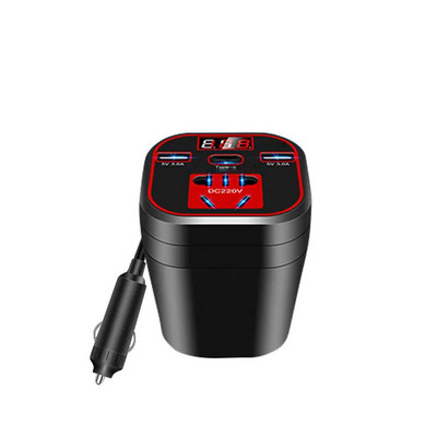 Μετατροπέας ισχύος αυτοκινήτου 24V 12V 220v 200W Οθόνη Led Έξοδος Μετατροπέας Ισχύος Αυτοκινήτου Κύπελλο φόρτισης High Inverter Type-C Mounted Power