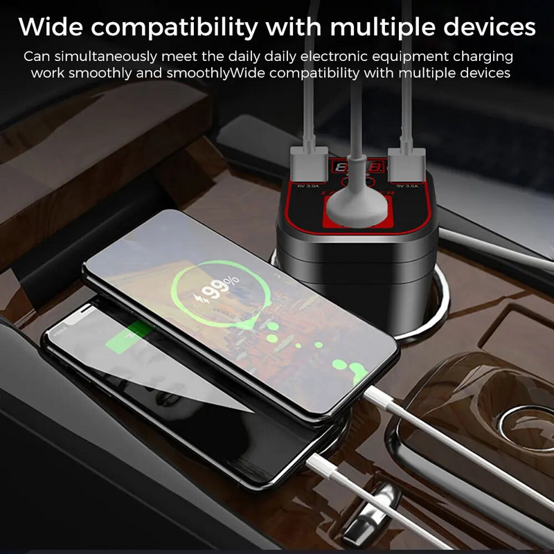 Automobilio galios keitiklis 24V 12V 220v 200W LED ekranas Automobilio išėjimo galia Inverterio įkrovimo puodelis Didelis keitiklis-C tipo montuojamas galia