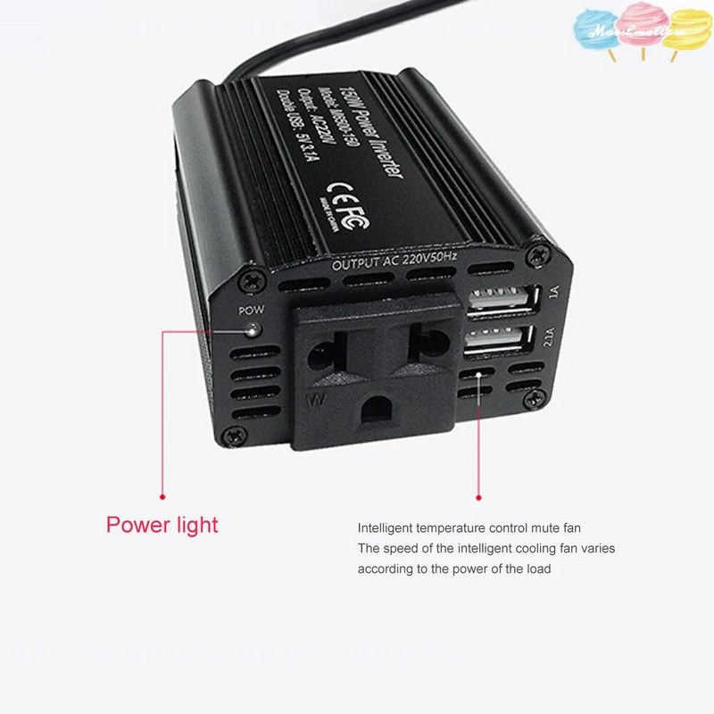 Tīra sinusoidālā viļņa invertors DC 12V līdz maiņstrāva 110/220V 300W pārnēsājams automašīnas strāvas pārveidotājs lādētājs pārveidotājs adapteris Universāla ES ligzda