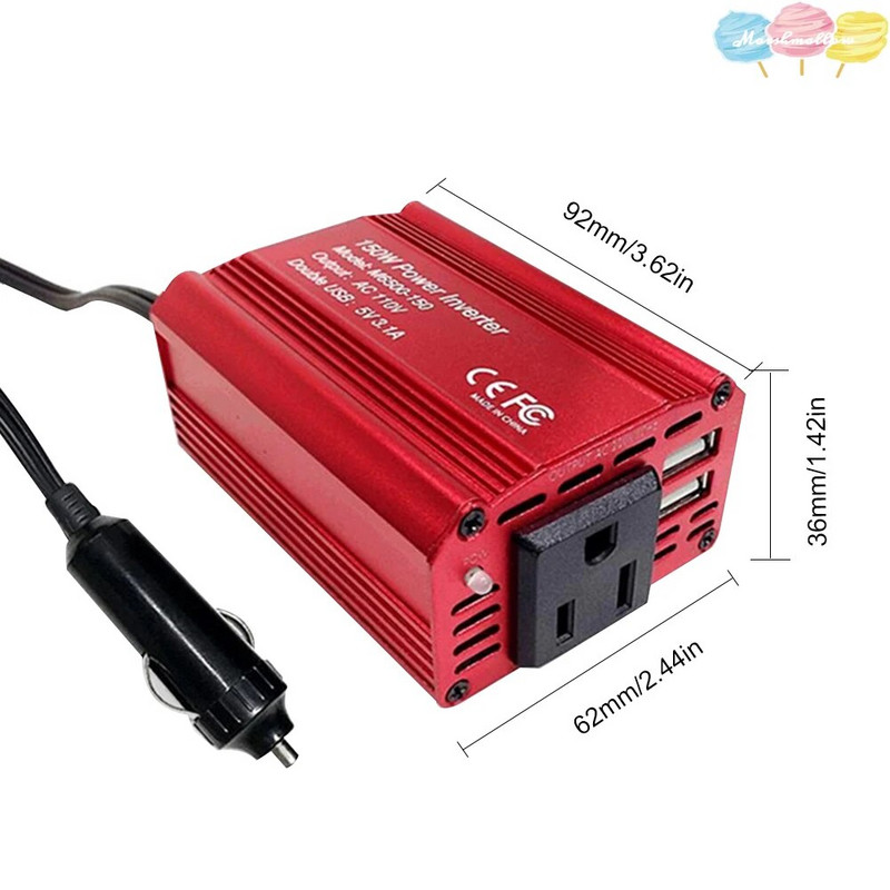 Tīra sinusoidālā viļņa invertors DC 12V līdz maiņstrāva 110/220V 300W pārnēsājams automašīnas strāvas pārveidotājs lādētājs pārveidotājs adapteris Universāla ES ligzda