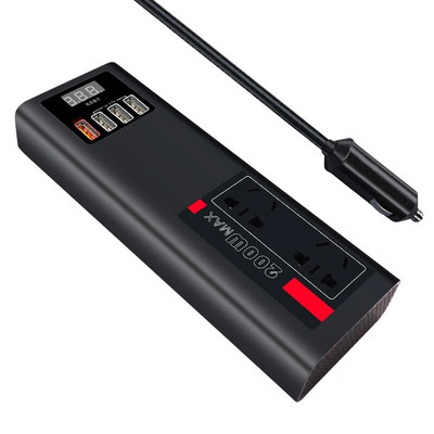 EAFC autoinverter 12V kuni 220V siinuslaine 200W sõiduki toiteinverter QC3.0 kiirlaadimine autolaadija võimsusmuundur sõidukitele
