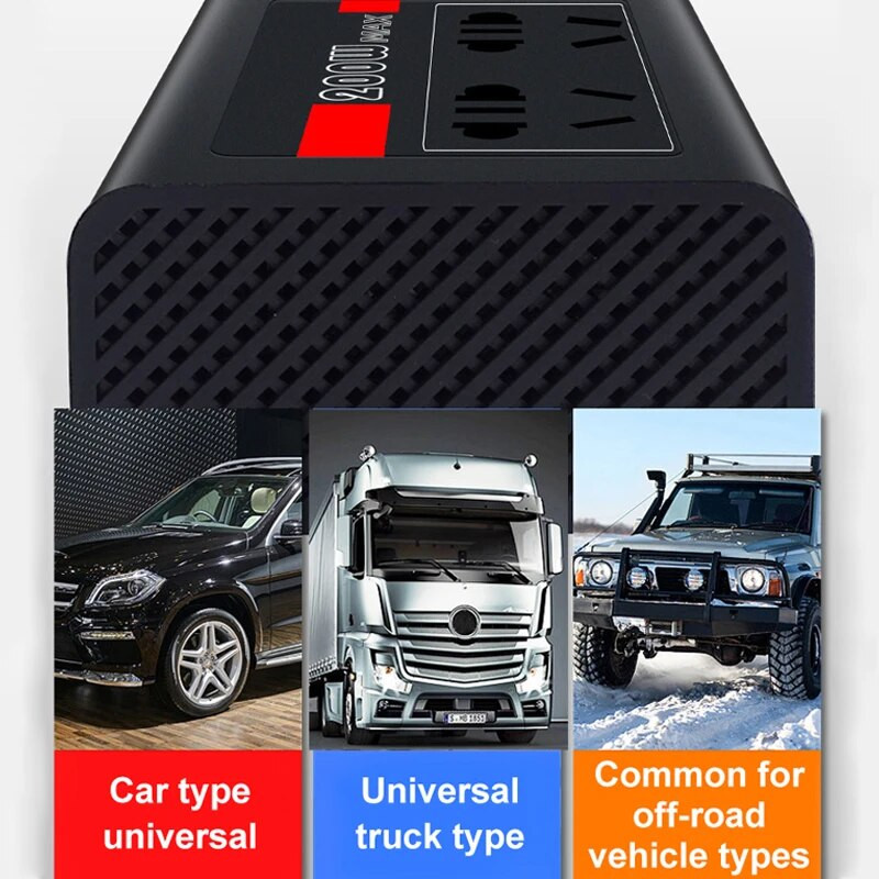 EAFC automašīnas invertors 12V līdz 220V sinusoidālais vilnis 200W transportlīdzekļa strāvas pārveidotājs QC3.0 ātras uzlādes automašīnas lādētāja strāvas pārveidotājs transportlīdzekļiem