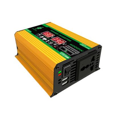Μετατροπέας 4000W Peak Car Inverter Τροποποιημένο ημιτονοειδές κύμα DC 12V σε AC 110V 220V Τάση μετασχηματιστή Διπλό USB Smart Car Inverter Power