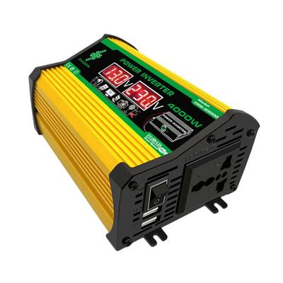 Μετατροπέας 4000W Peak Car Inverter Τροποποιημένο ημιτονοειδές κύμα DC 12V σε AC 110V 220V Τάση μετασχηματιστή Διπλό USB Smart Car Inverter Power