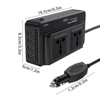 Захранващ инвертор DC12V към AC220V гнездо Конвертор за кола USB порт за зареждане на телефон Инверторни зарядни устройства Модифициран синусоидален адаптер 200W