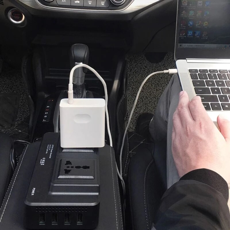 Μετατροπέας ισχύος DC12V σε υποδοχή AC220V Μετατροπέας αυτοκινήτου USB Θύρα φόρτισης τηλεφώνου Φορτιστές μετατροπέα Τροποποιημένος αντάπτορας 200W