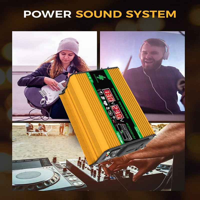 Intelligentse toiteinverteri LED-pingeekraan 12 V kuni 220 V/110 V autoinverteri LCD-ekraaniga auto pingetrafo haagissuvila jaoks