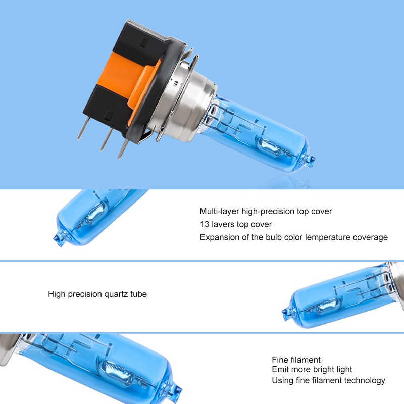 Λαμπτήρας αλογόνου 12V 55w H15 6000k Super Bright White 5500-6000K Λαμπτήρας H15 12v 15/55w Λαμπτήρες Πηγής Φωτισμού Αυτοκινήτου Λαμπτήρες Φωτισμού σε αυτοκίνητα