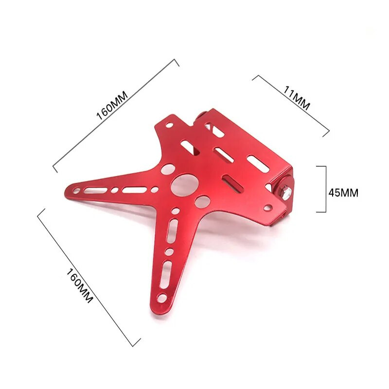 Πλαίσιο πινακίδας κυκλοφορίας μοτοσικλέτας Τροποποιημένα ανταλλακτικά εξαρτήματα μοτοσικλέτας Universal κράμα αλουμινίου με ρυθμιζόμενη γωνία πινακίδας κυκλοφορίας