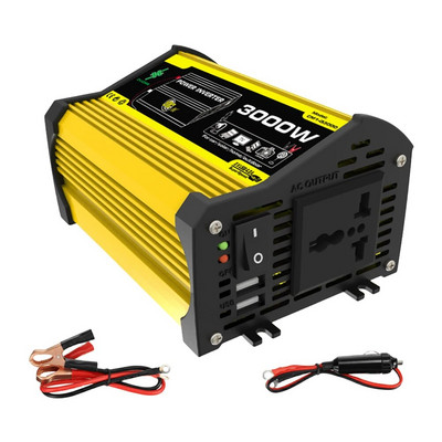 Μετασχηματιστής τάσης αυτοκινήτου 3000W DC 12V σε AC 110/220V Μετατροπέας φορτιστή αυτοκινήτου διπλού USB Τροποποιημένος φορητός μετατροπέας ισχύος ημιτονοειδούς