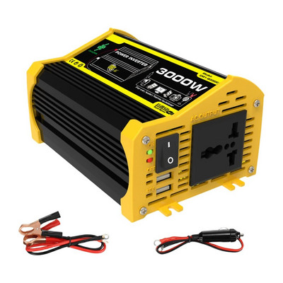 Μετασχηματιστής τάσης αυτοκινήτου 3000W DC 12V σε AC 110/220V Μετατροπέας φορτιστή αυτοκινήτου διπλού USB Τροποποιημένος φορητός μετατροπέας ισχύος ημιτονοειδούς